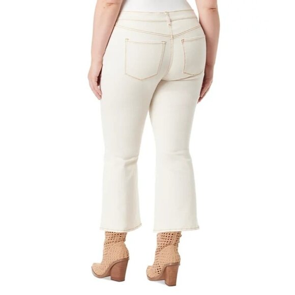 Jessica Simpson Trendy Plus Size 18W Charmed Ankle Flare Jeans Ivory MSRP $70 - Picture 2 of 2